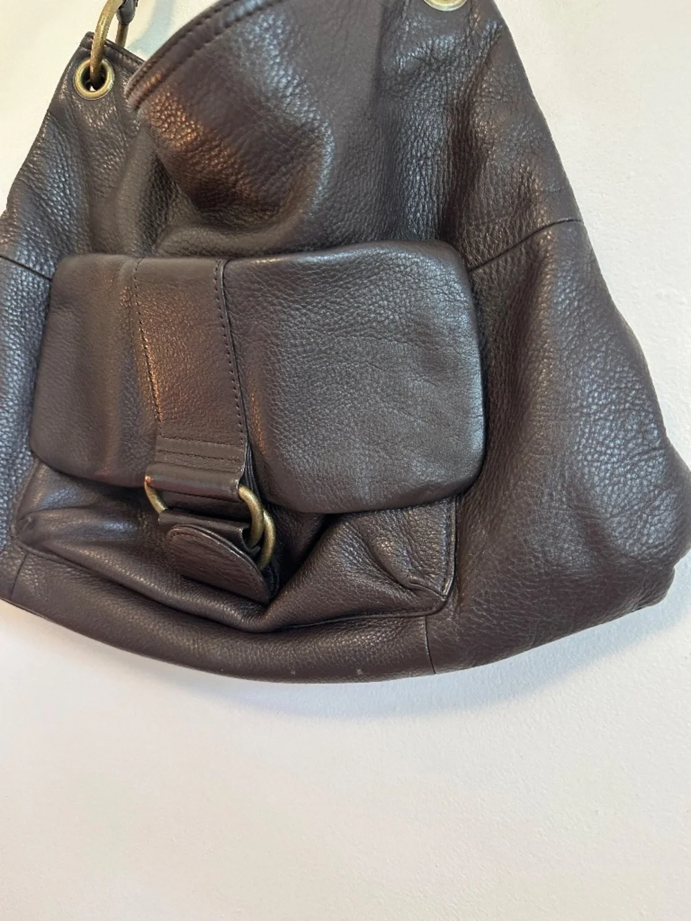 Hobo Brown Leather Shoulder Bag